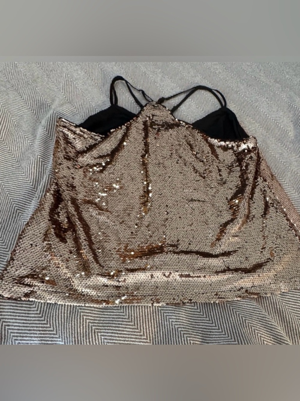 CITY CHIC Rose Gold Sequin Fancy Cami -Plus Size 18 - Picture 4 of 6
